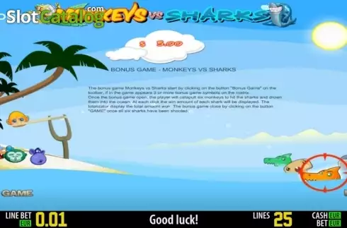 Скрин4. Monkeys vs Sharks HD слот