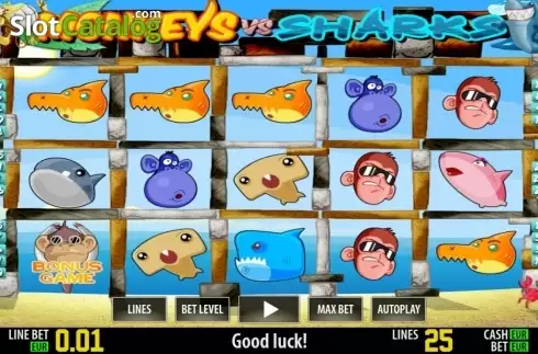 Скрин5. Monkeys vs Sharks HD слот