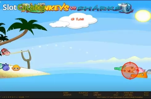 Скрин7. Monkeys vs Sharks HD слот