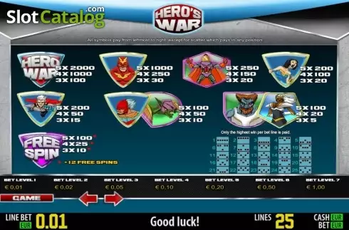 Скрин2. Hero's War HD слот
