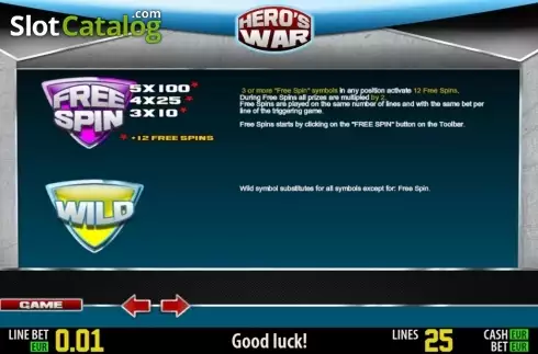 Скрин3. Hero's War HD слот