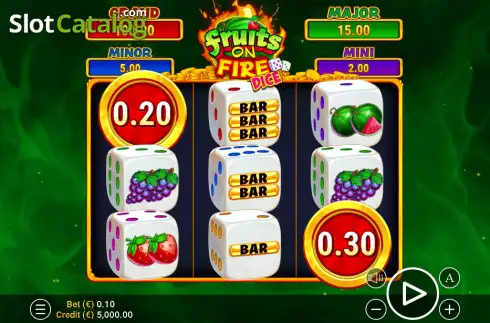 Скрин2. Fruits on Fire Dice слот