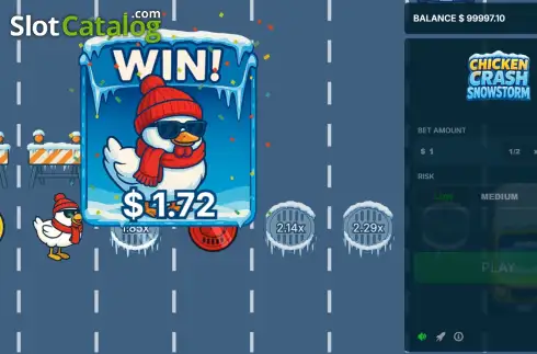 Скрин4. Chicken Crash Snowstorm слот