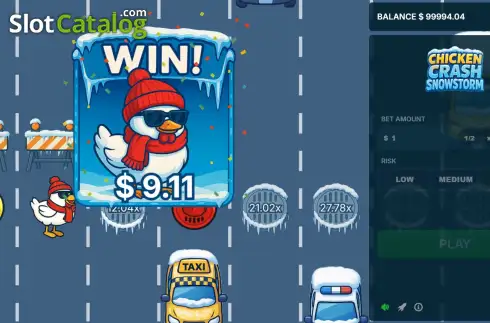 Скрин7. Chicken Crash Snowstorm слот