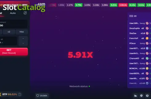 Скрин3. Crash (BetFury Originals) слот