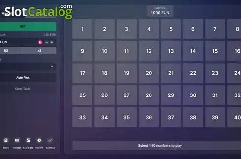 Скрин2. Keno (Bitstarz Originals) слот