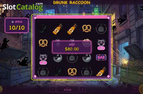Скрин3. Drunk Raccoon слот