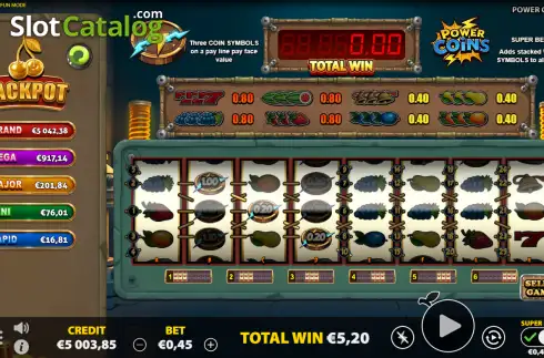 Скрин2. Power Coins слот