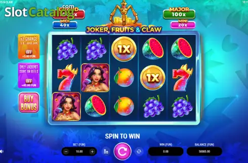 Скрин2. Joker, Fruits & Claw слот
