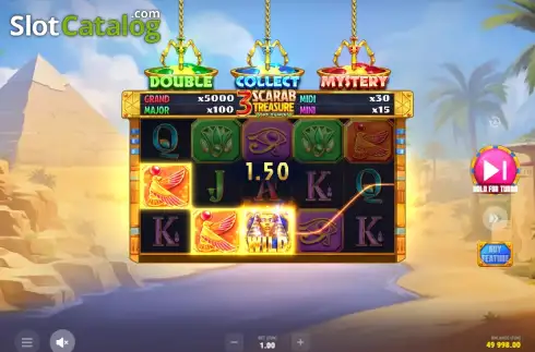 Скрин3. 3 Scarab Treasure: Hold & Win слот