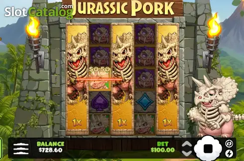 Скрин3. Jurassic Pork слот