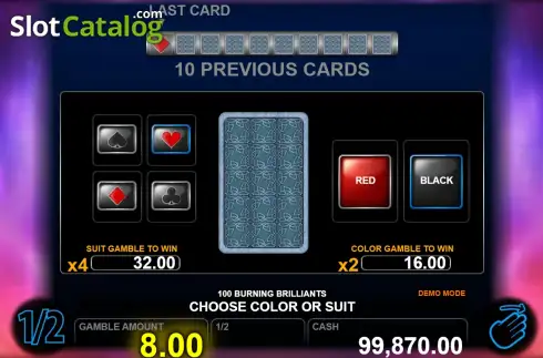Скрин3. 100 Burning Brilliants слот