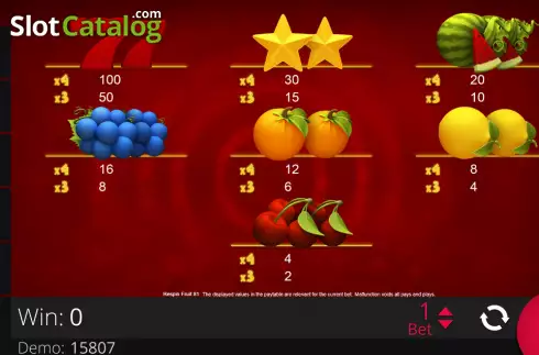 Скрин3. Respin Fruit 81 слот