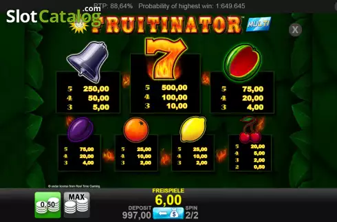 Скрин5. Fruitinator Multi слот