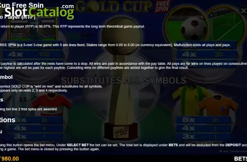 Скрин6. Gold Cup Free Spin слот