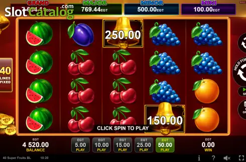 Скрин2. 40 Super Fruits Bell Link слот