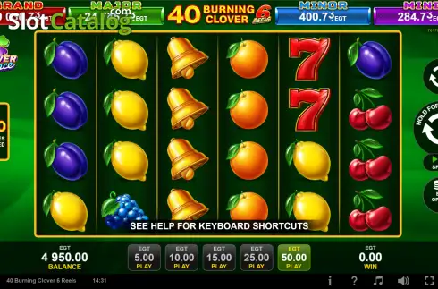 Скрин2. 40 Burning Clover 6 Reels слот
