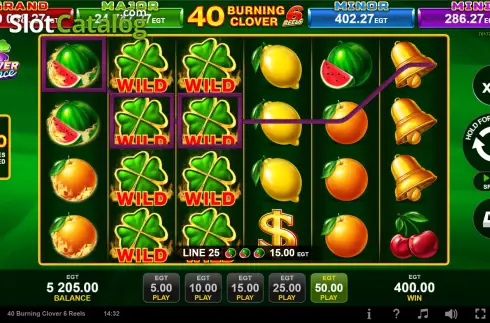 Скрин3. 40 Burning Clover 6 Reels слот
