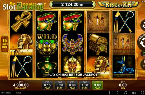 Скрин2. Rise of Ra Progressive Jackpot слот