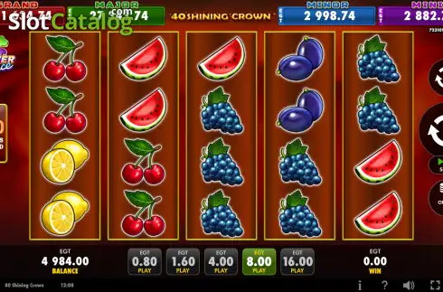 Скрин2. 40 Shining Crown (EGT Digital) слот