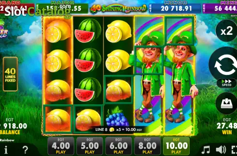 Скрин3. 40 Shining Rainbow слот