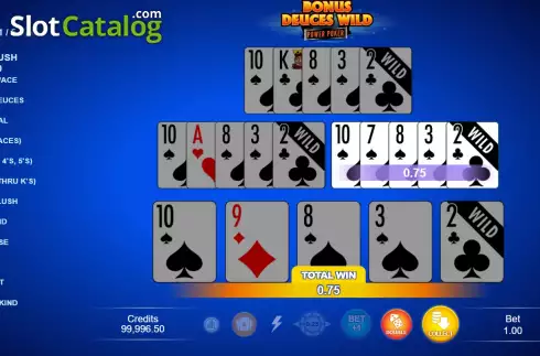 Скрин3. Bonus Deuces Wild - Power Poker слот
