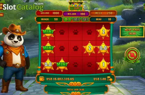 Скрин3. Cowboy Panda Hold and Spin слот