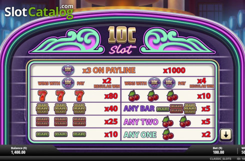 Скрин6. 10C Slot слот