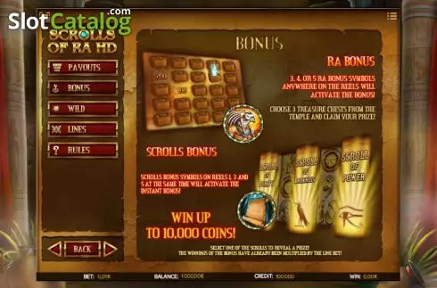 Скрин8. Scrolls of RA слот
