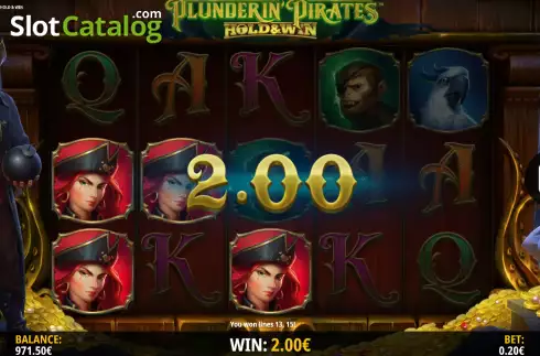 Скрин7. Plunderin Pirates Hold & Win слот