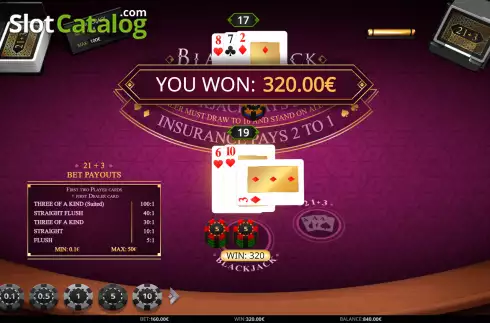 Скрин5. Blackjack 21+3 (iSoftBet) слот