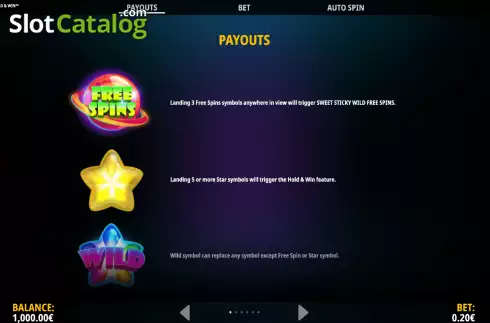 Скрин9. Stars n’ Sweets Hold and Win слот
