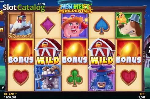 Скрин3. Hen Heist Hold & Win слот