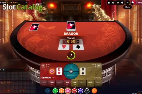 Скрин3. Virtual DRAGON TIGER слот