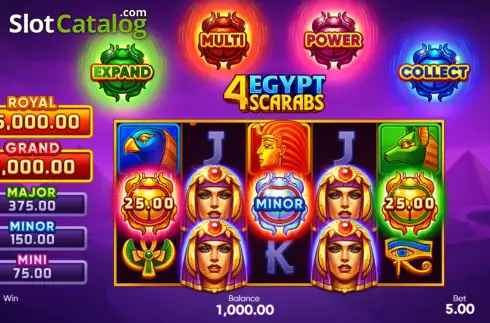 Скрин2. 4 Egypt Scarabs: Hold and Win слот