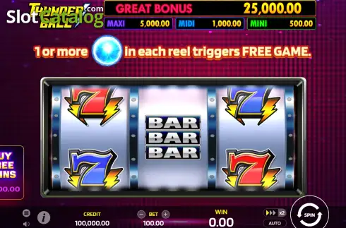 Скрин2. Thunder Ball слот