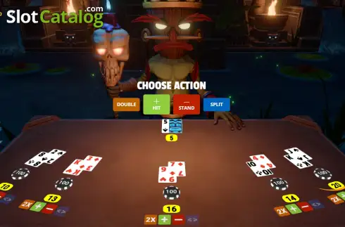 Скрин2. Tiki 21 Blackjack слот