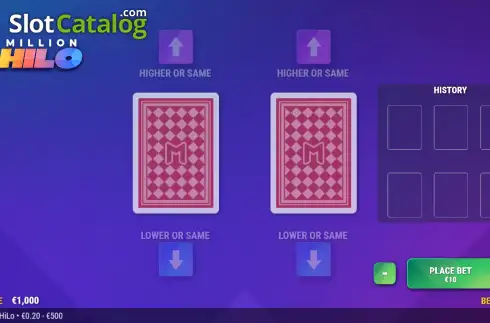 Скрин2. Million HiLo слот