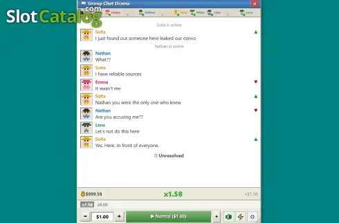 Скрин3. Group Chat Drama слот