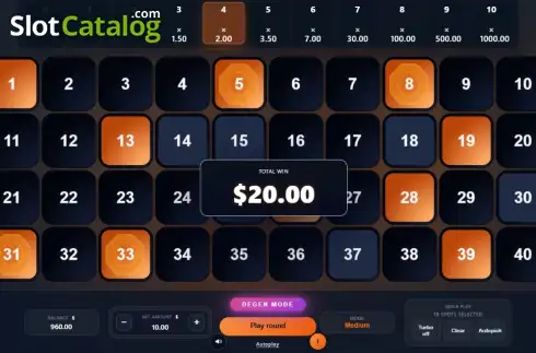 Скрин3. Keno: Extreme Degen слот