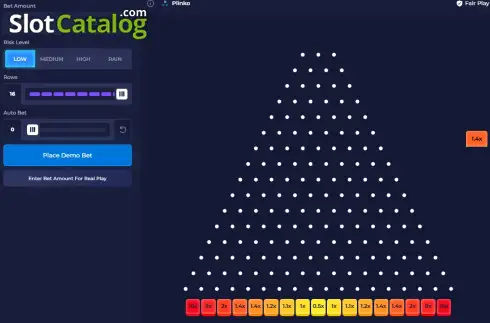 Скрин3. Plinko (Rainbet Originals) слот