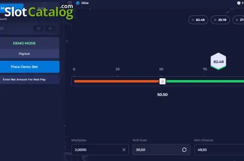 Скрин3. Dice (Rainbet Originals) слот