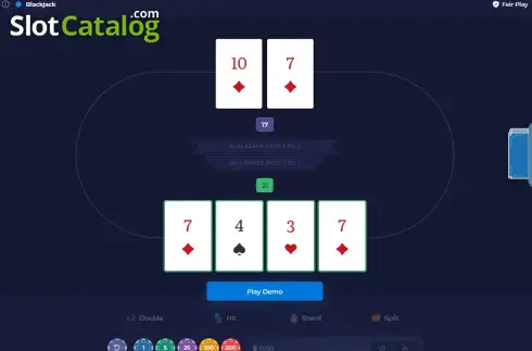 Скрин3. Blackjack (Rainbet Originals) слот