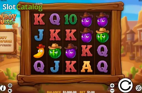 Скрин2. Cowboy Fruits слот