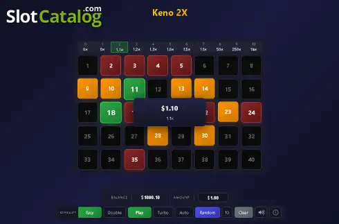 Скрин3. Keno 2X слот