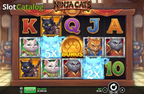 Скрин2. Ninja Cats (Sidequest Studios) слот