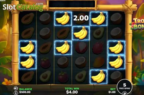 Скрин3. Tropical Bonanza (Sidequest Studios) слот