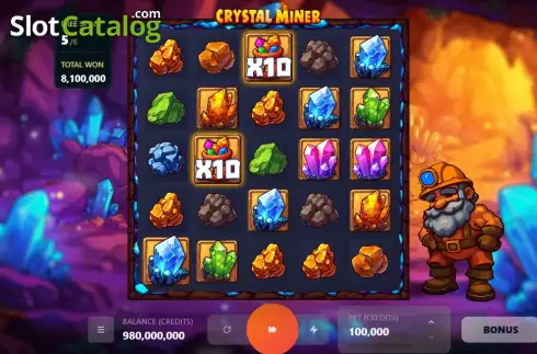 Скрин2. CRYSTAL MINER слот