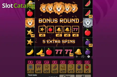 Скрин3. Lion Zama Fruits Bonus Spins слот
