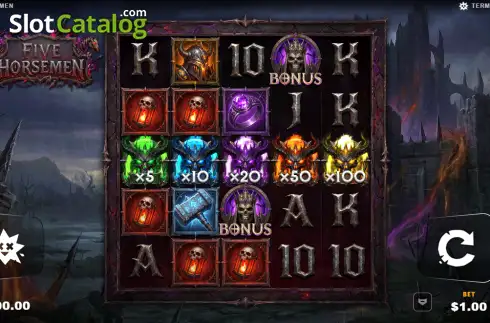 Скрин2. Five Horsemen слот
